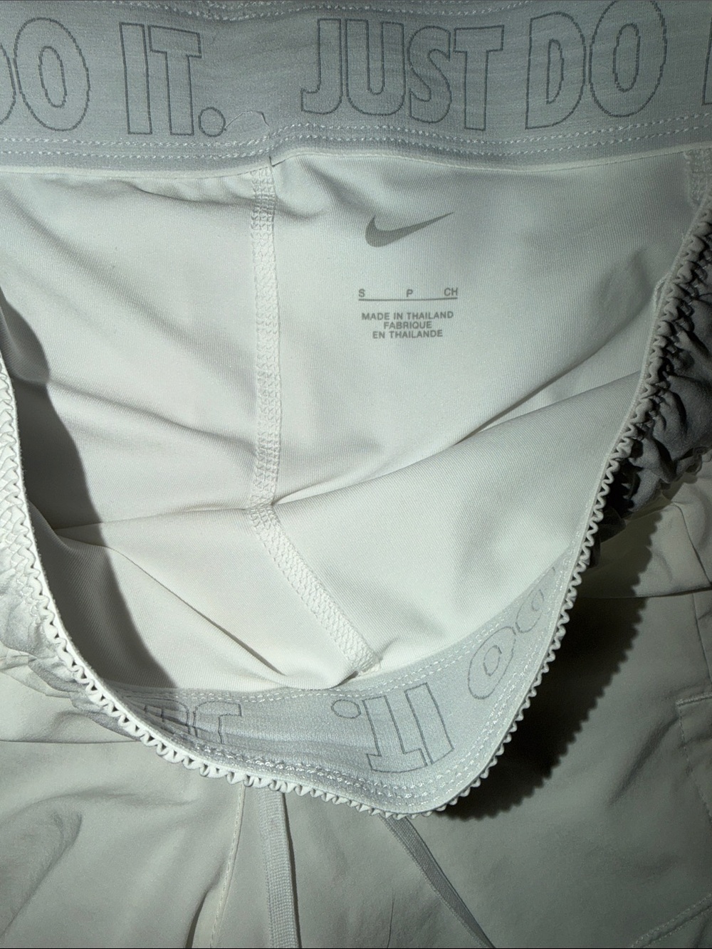 Nike Women's White Athletic Running Shorts - Picture 2 of 2